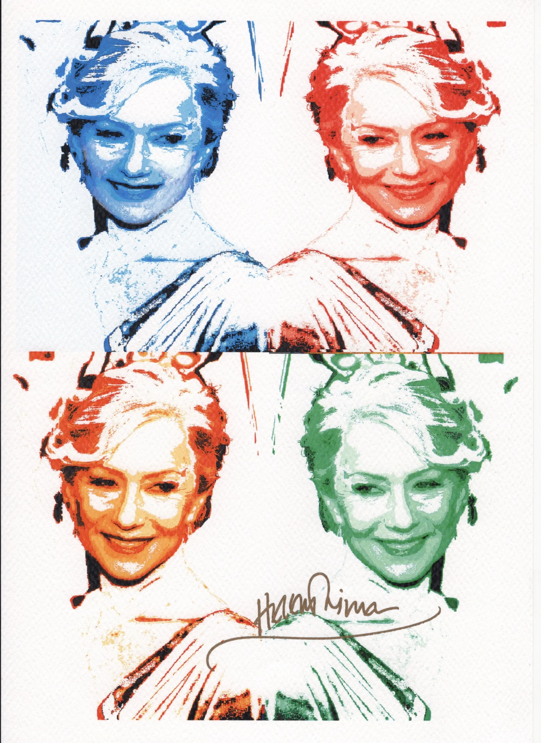 Helen Mirren Signed Pop Art Print - Unique Artwork by the Italian Actress (Copia)