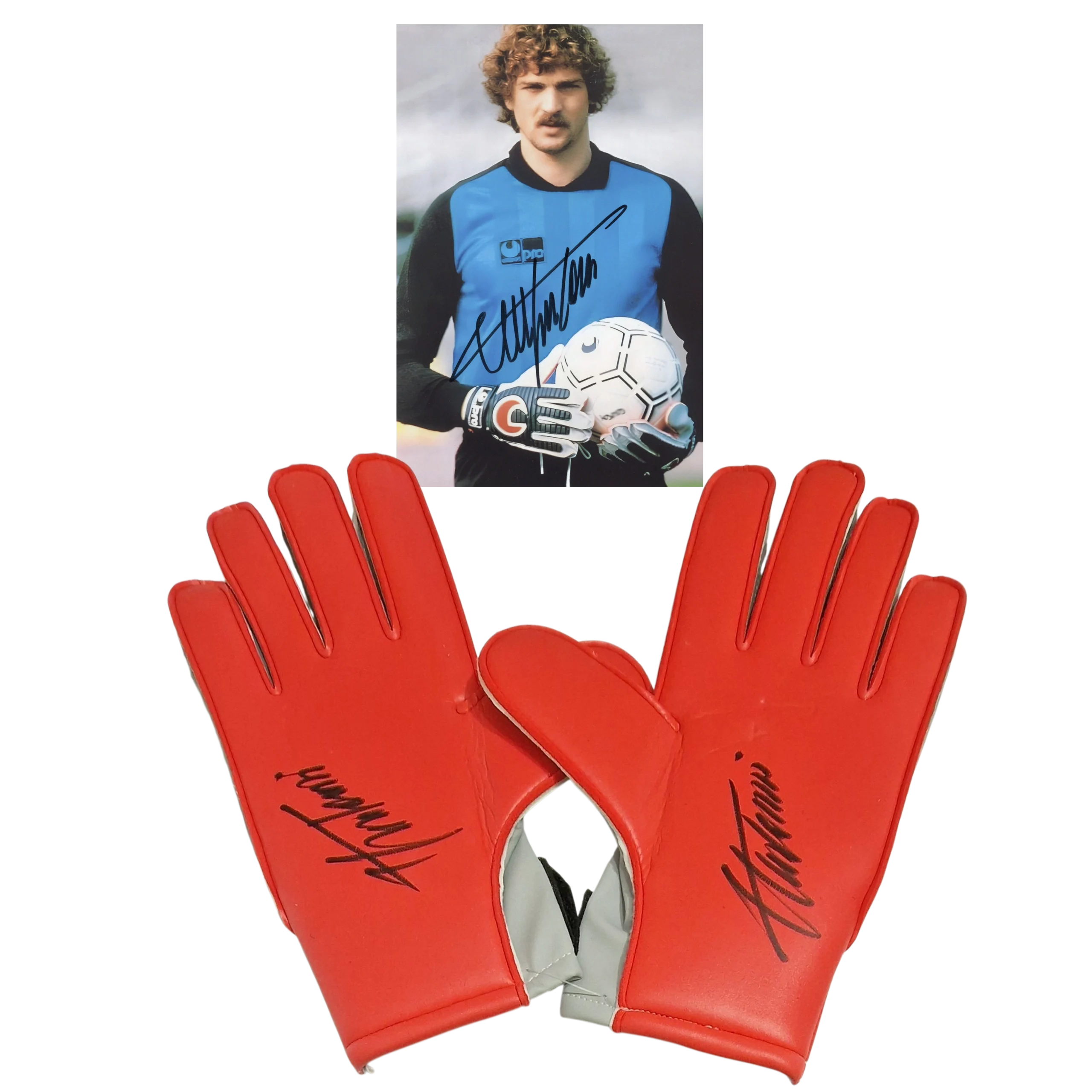 Exclusive Stefano Tacconi Signed Gloves Set with Photo Authentic Football Collectible