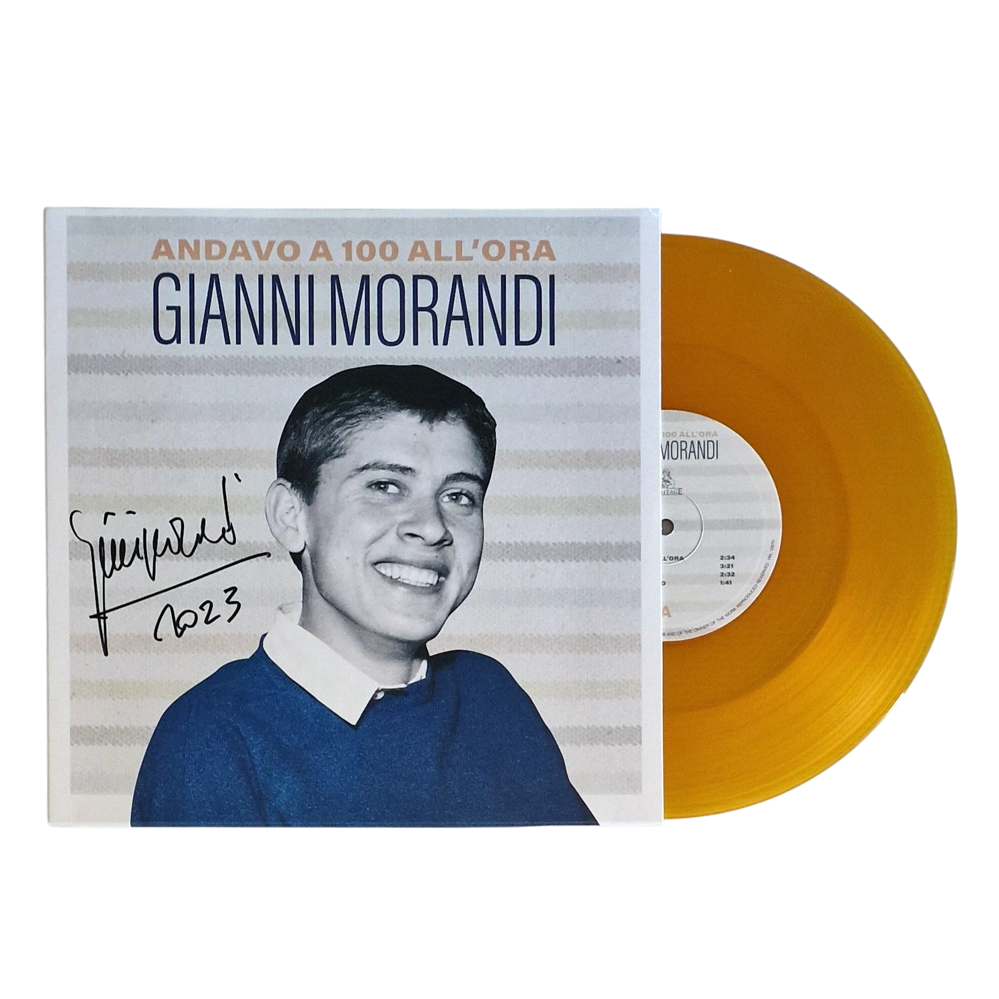 Gianni Morandi - Signed Vinyl Limited & Numbered Edition10″ - Andavo A 100 All'Ora