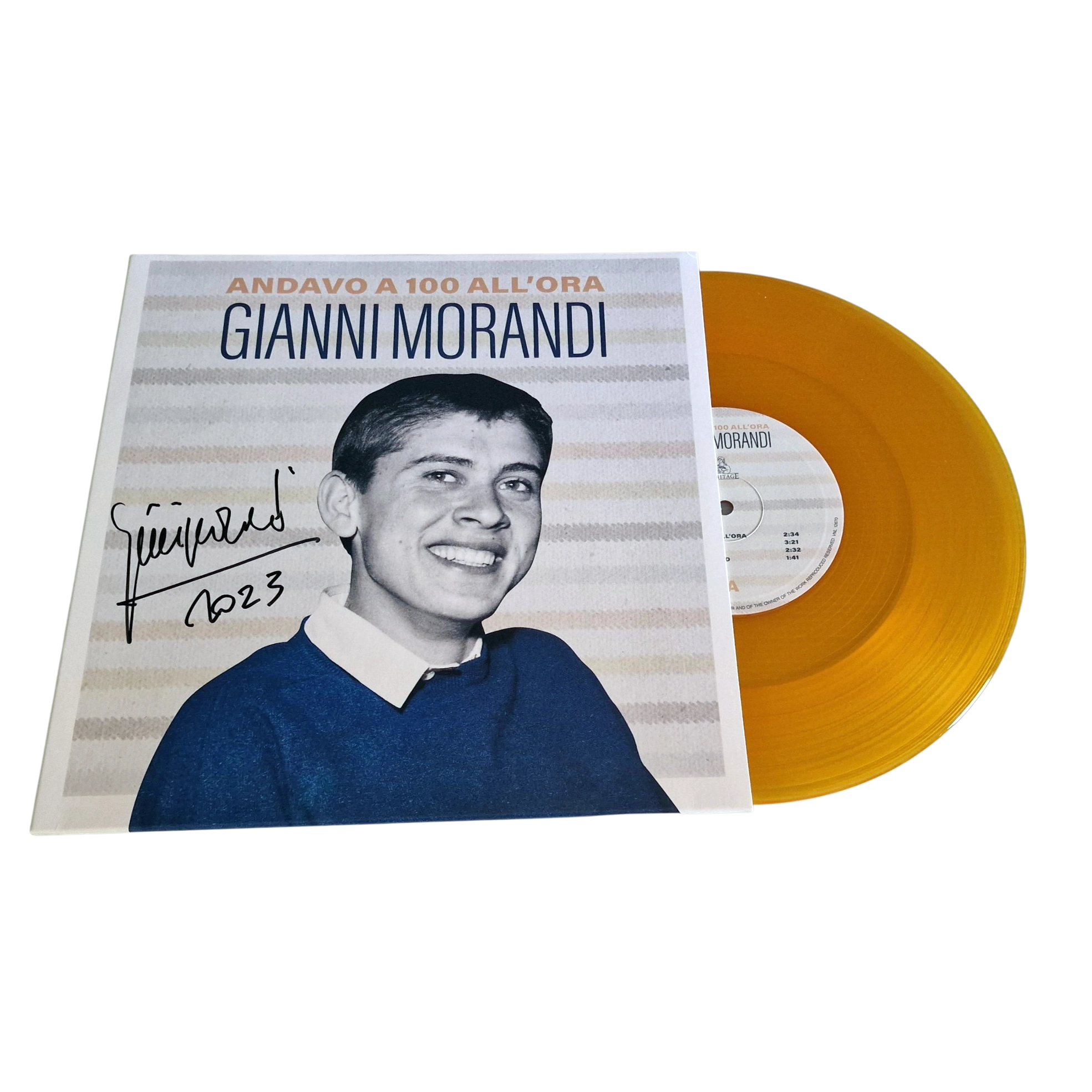 Gianni Morandi - Signed Vinyl Limited & Numbered Edition10″ - Andavo A 100 All'Ora - Image 3