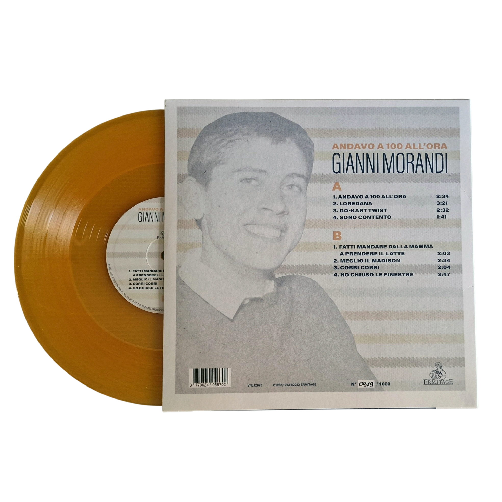 Gianni Morandi - Signed Vinyl Limited & Numbered Edition10″ - Andavo A 100 All'Ora - Image 4