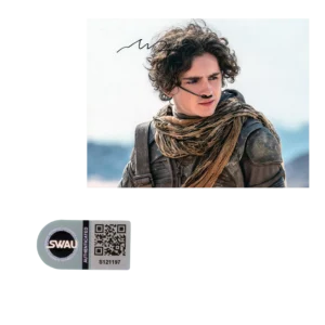 Timothée Chalamet autographed photo from Dune authenticated SWAU certificate