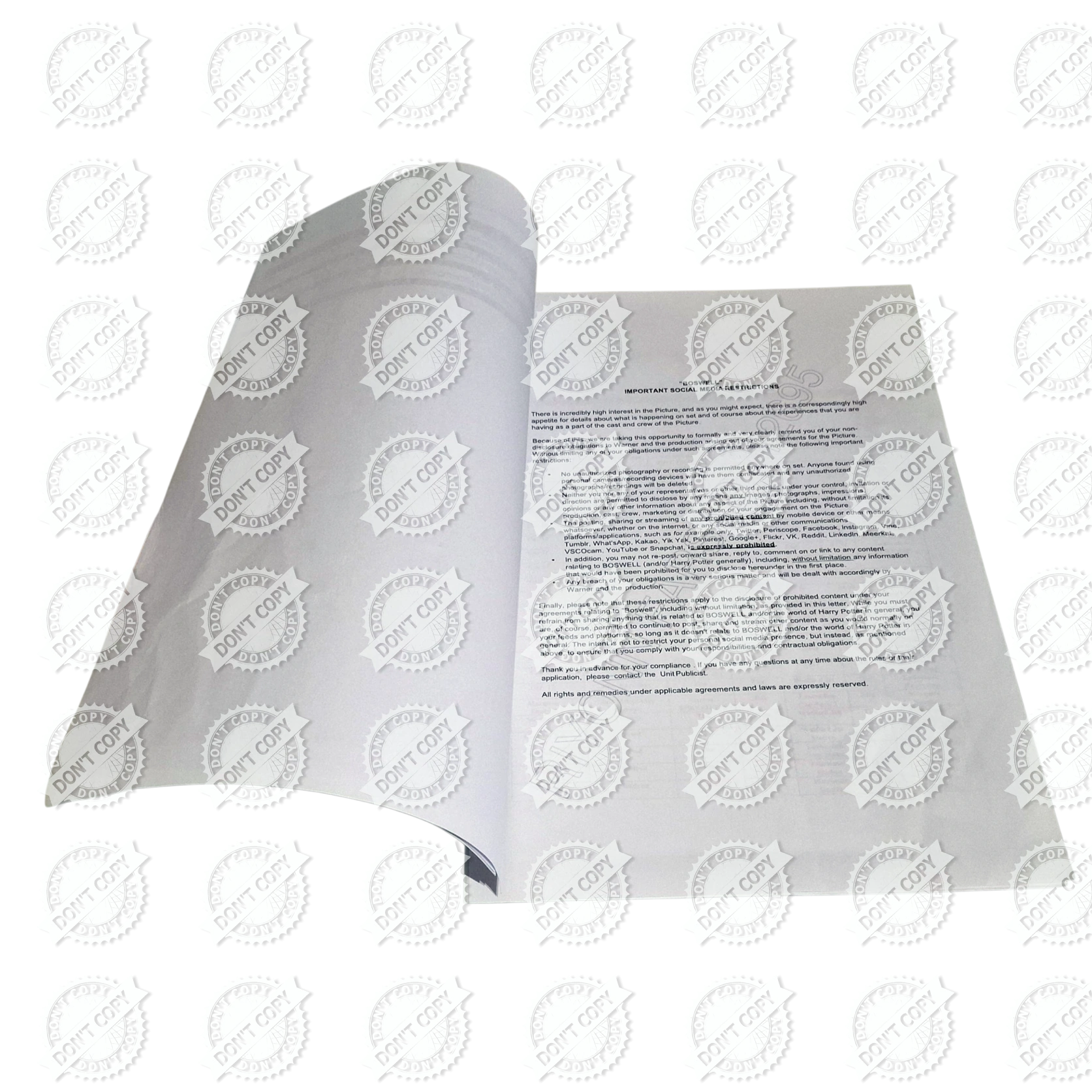 Fantastic Beasts and Where to Find Them (Codename “Boswell”) Original 2015 Call Sheet 26 - Image 5