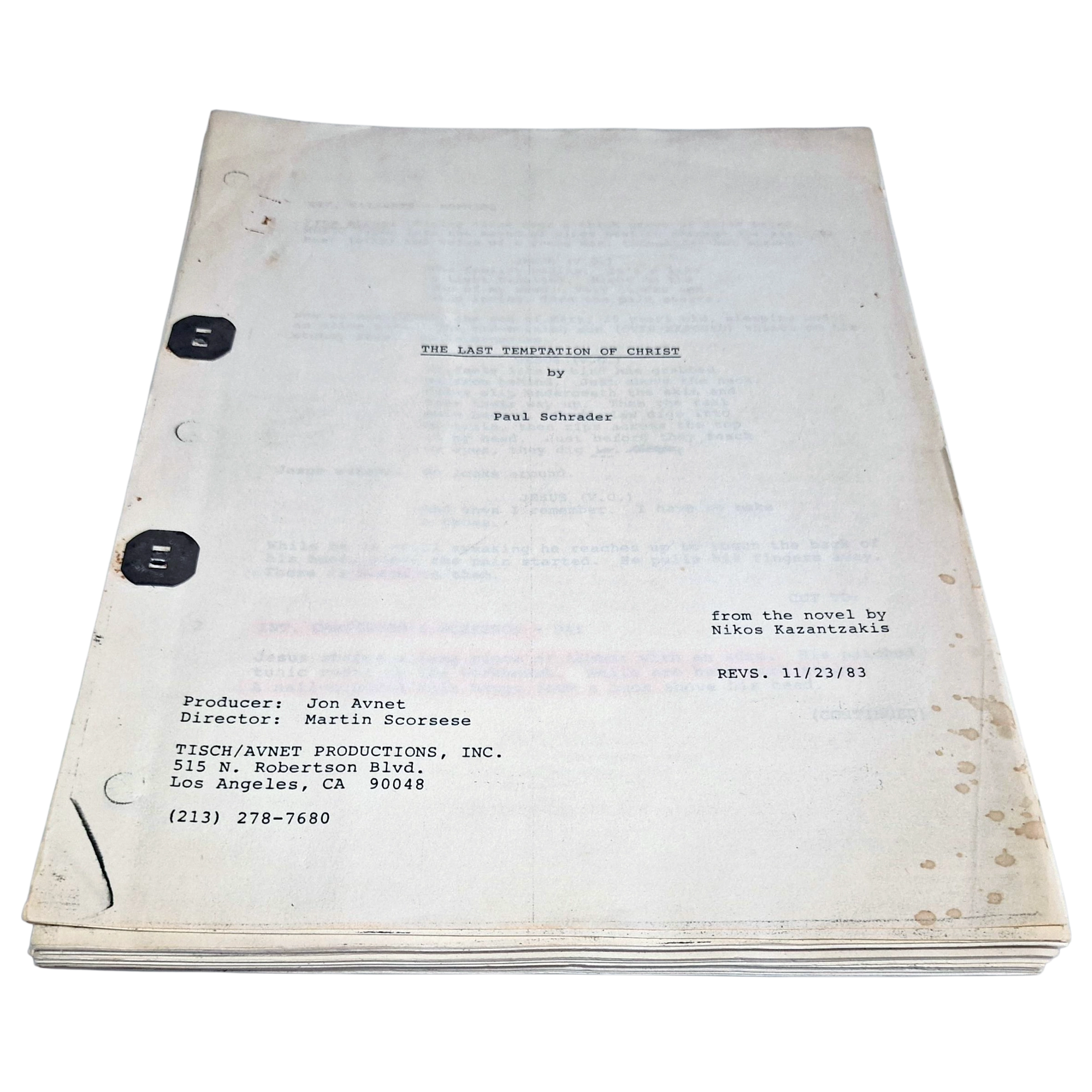 Original Production Script “The Last Temptation of Christ” (1983) – Martin Scorsese - Image 2
