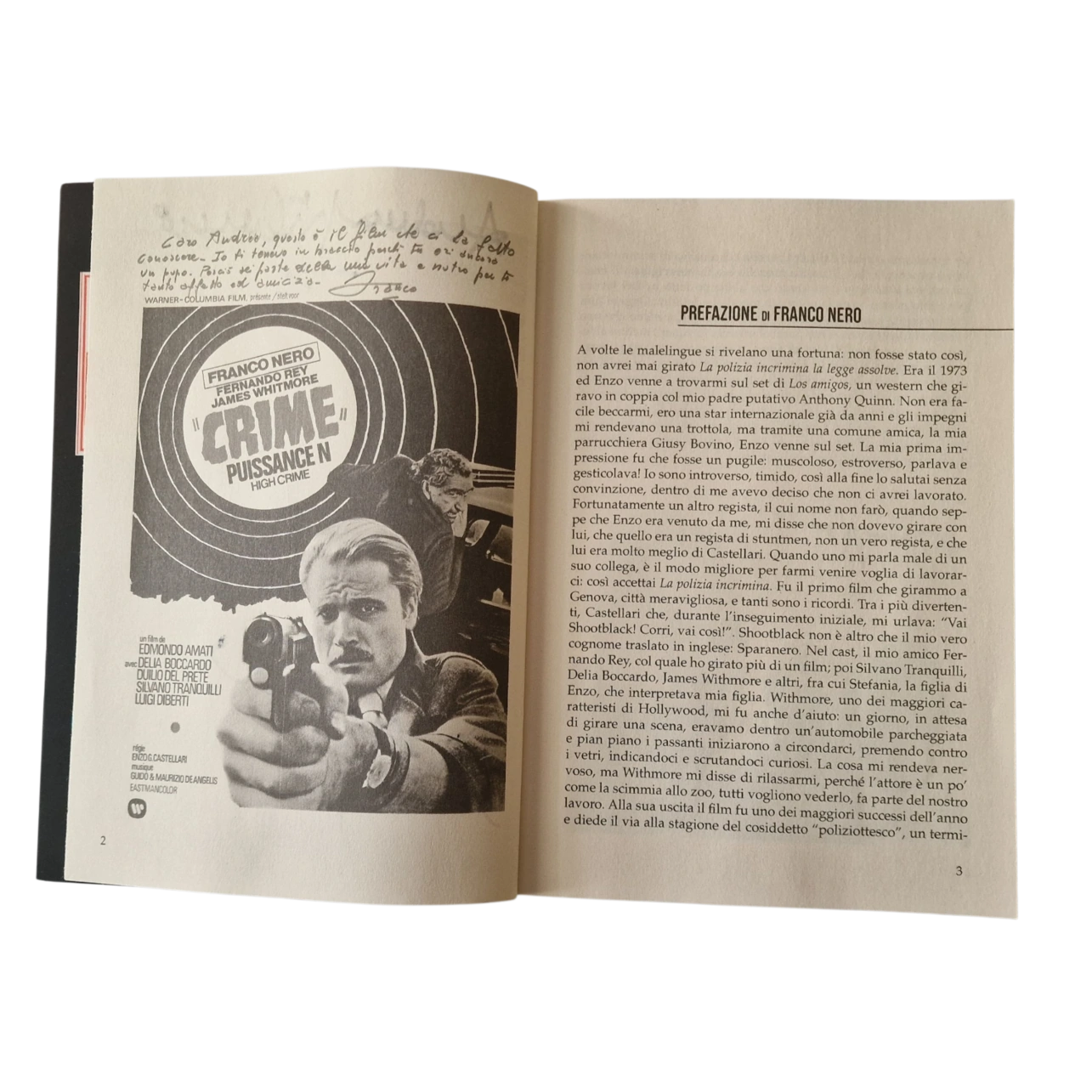 Andrea Girolami, Franco Nero and Enzo G. Castellari - Signed Book - La polizia incrimina la legge assolve - Image 8