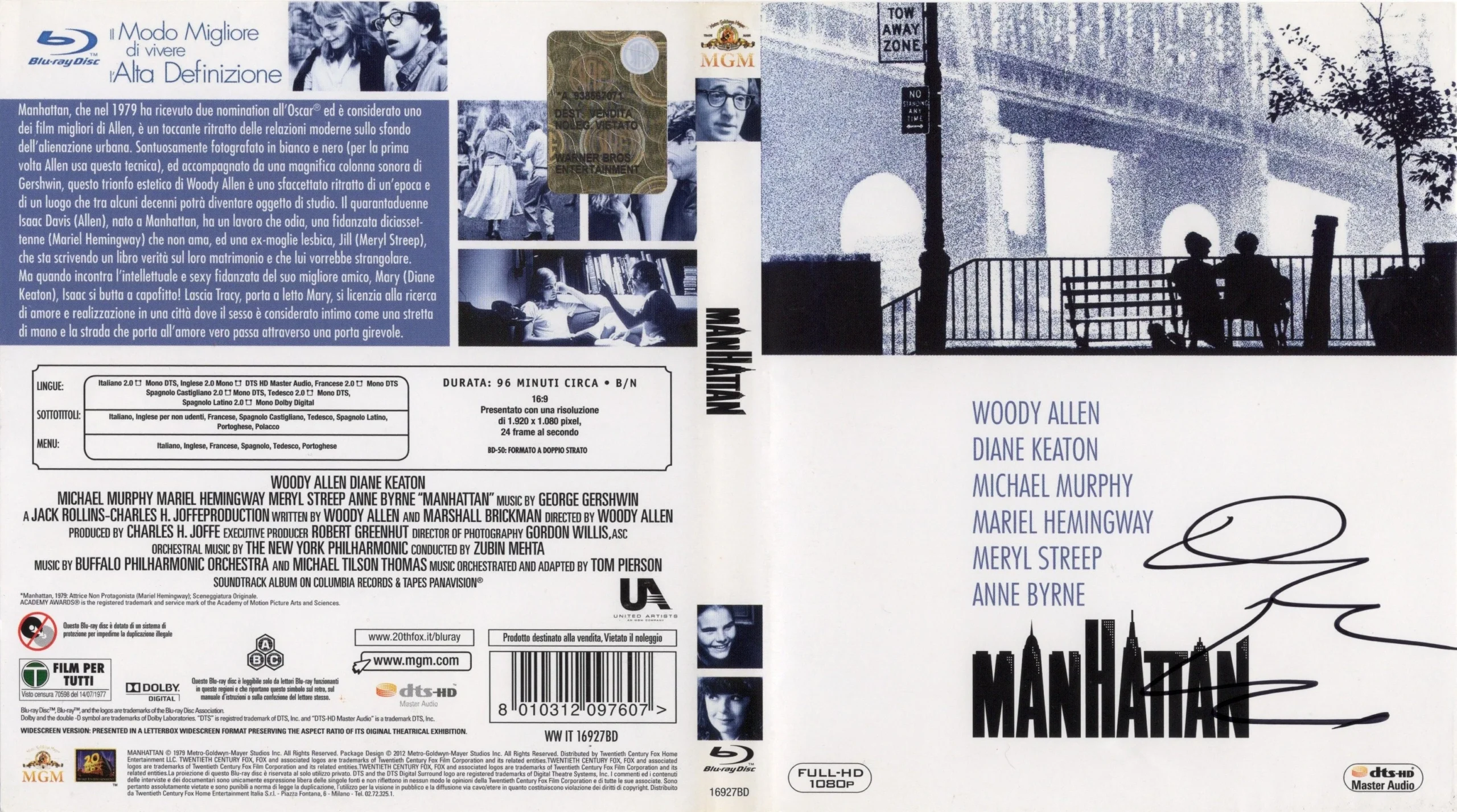 Manhattan β Original Blu-ray Cover Signed by Diane Keaton β Cover Only