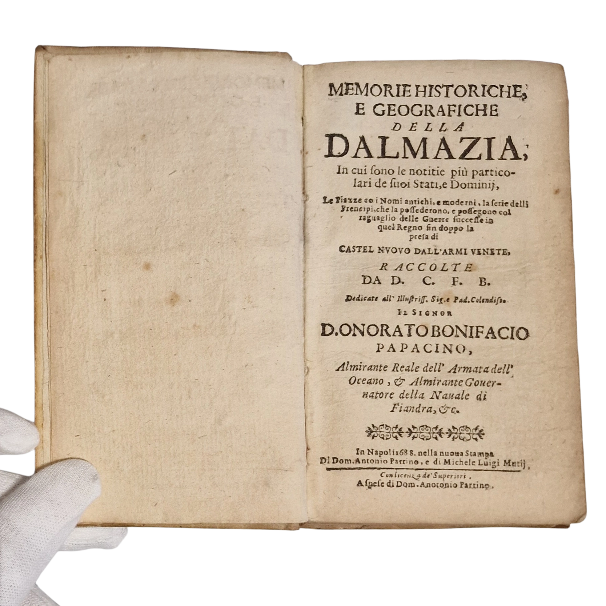 Memorie Historiche e Geografiche della Dalmazia – 1688 Italian book with folding map – Naples - Image 3