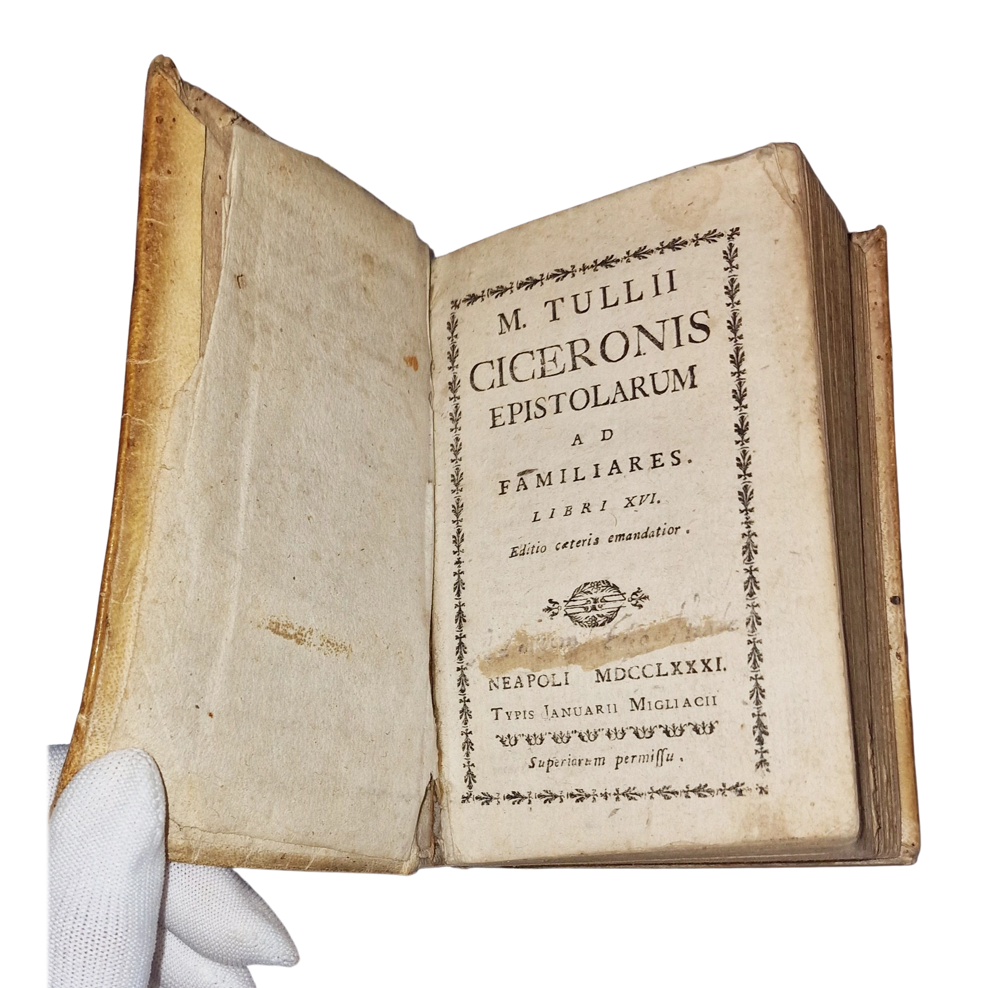 Cicero Epistulae ad familiares 1781 Latin vellum book Naples - Image 2