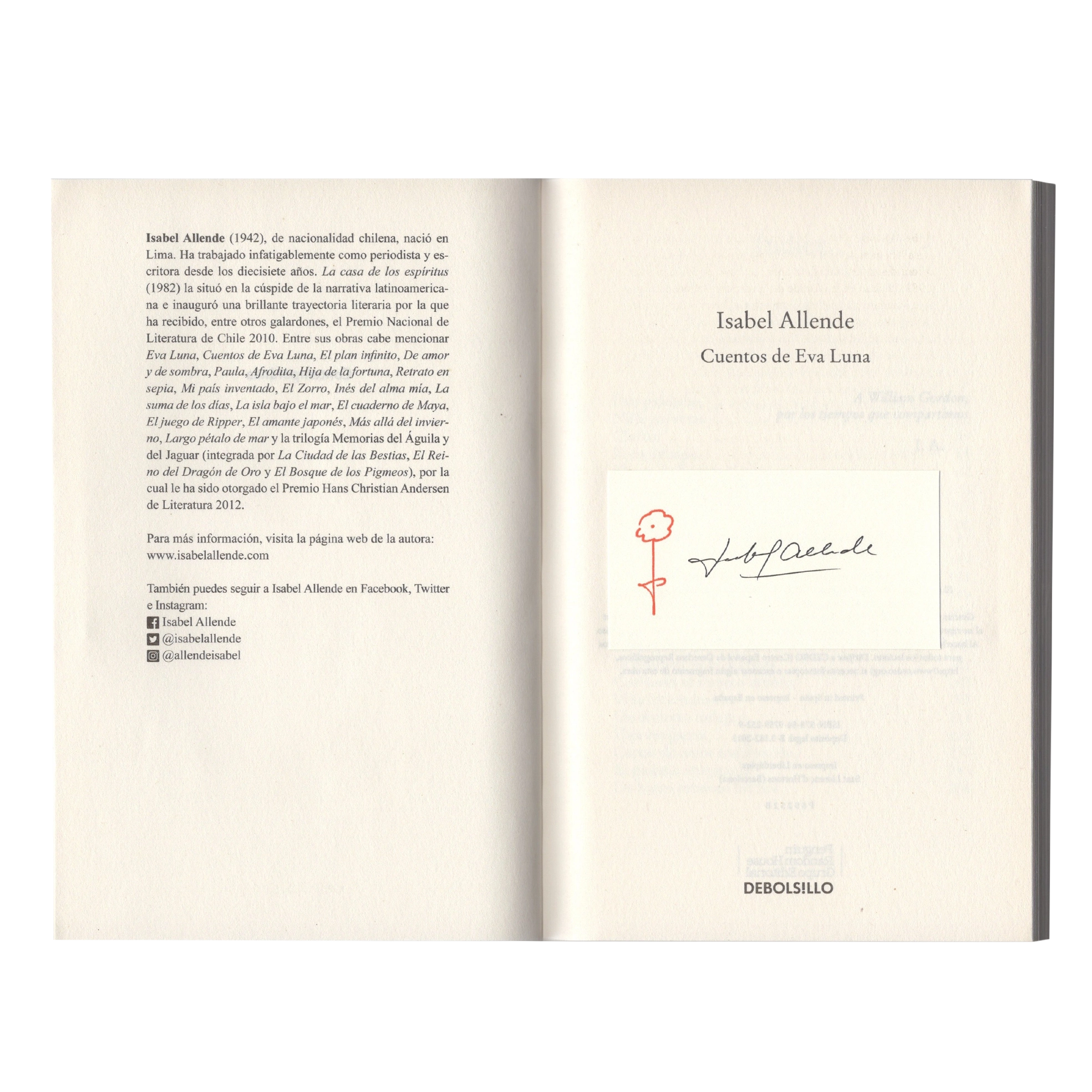 Isabel Allende - Signed Book - Cuentos de Eva Luna (Spanish Edition) - Image 3