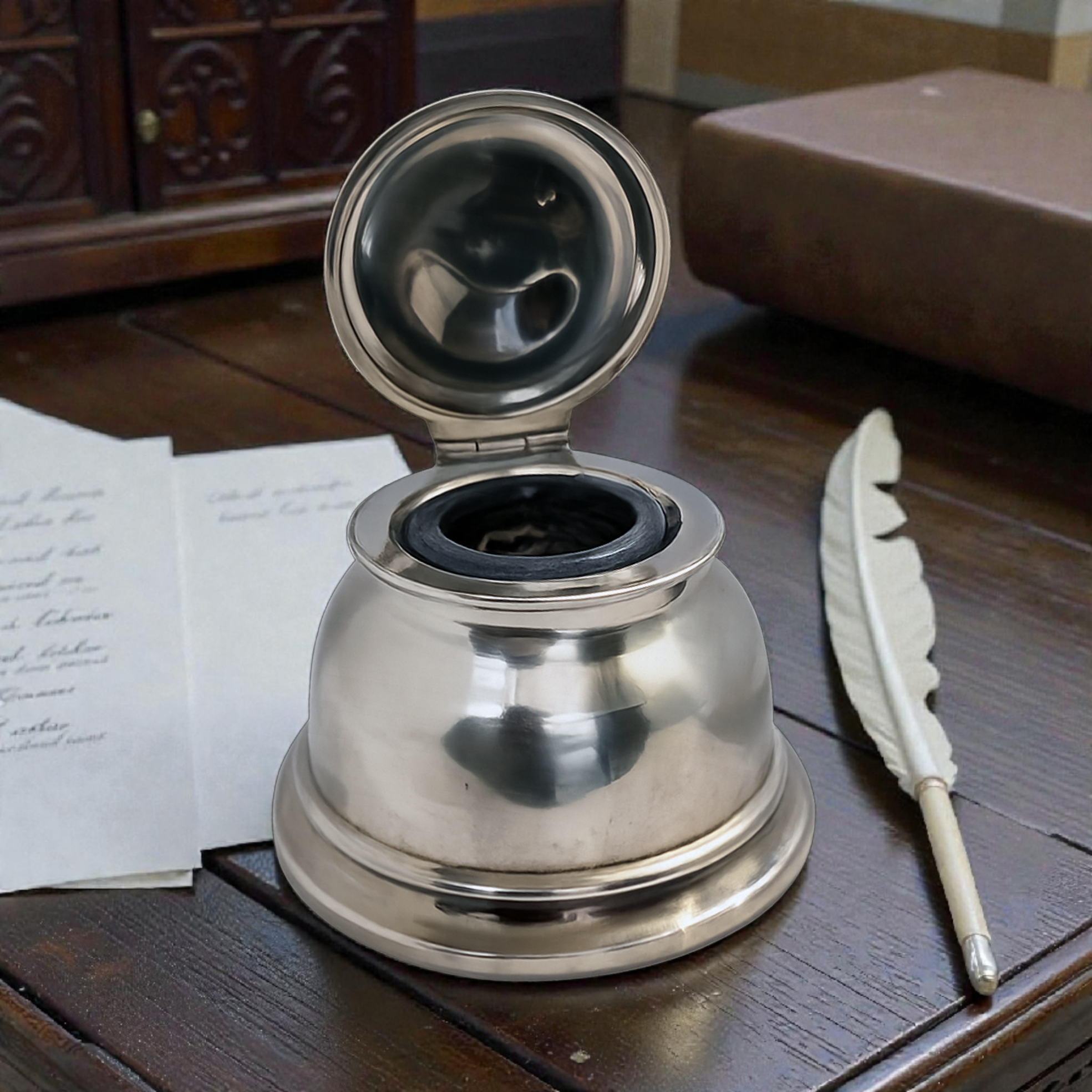 British Sterling Silver Inkstand – Christmas Presentation, 1921