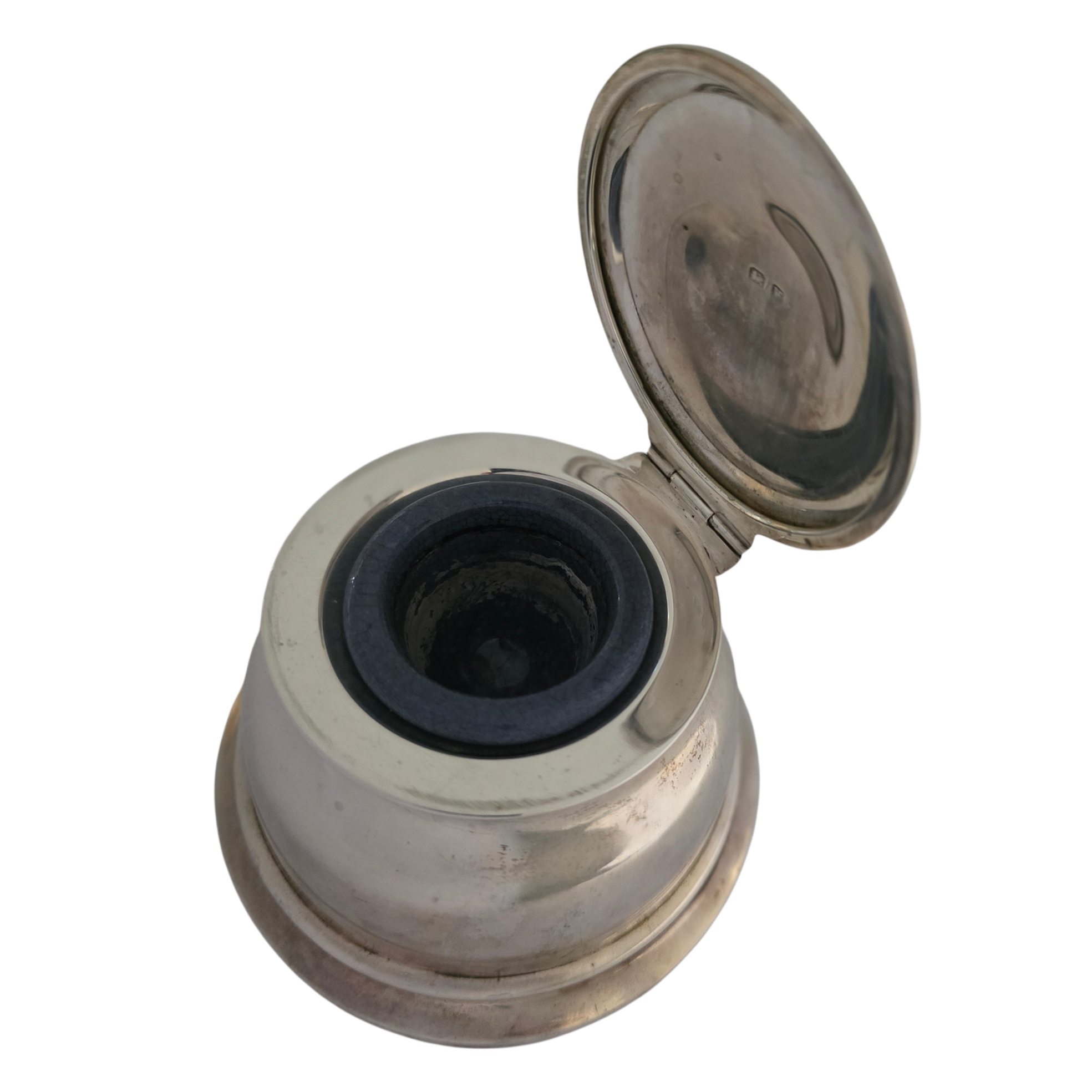 British Sterling Silver Inkstand – Christmas Presentation, 1921 - Image 4