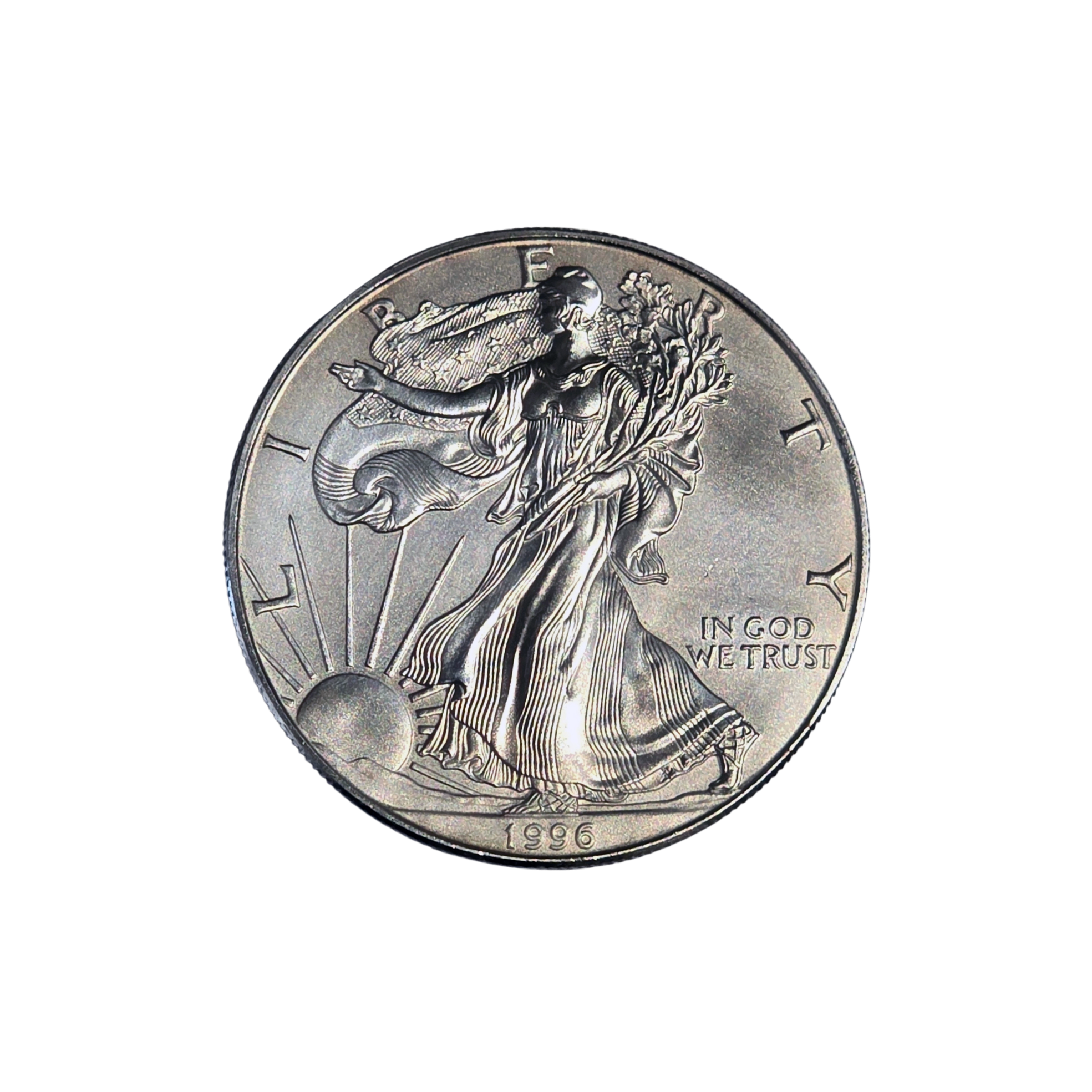 1996 American Silver Eagle – 1 oz .999 Fine Silver United States Coin - Image 2