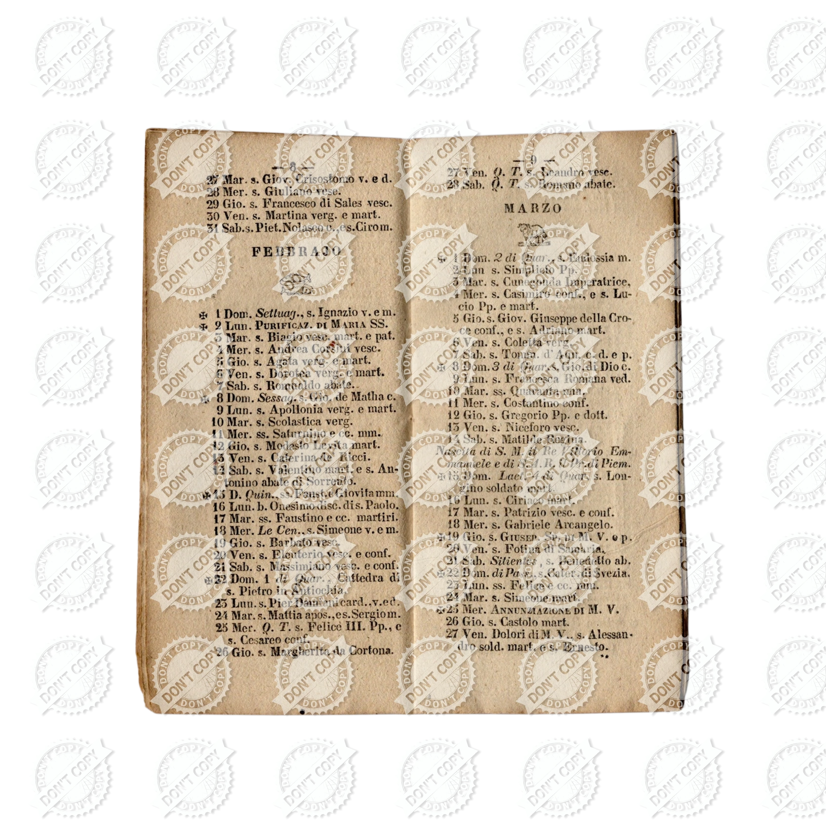 Antique Italian Calendar 1863 Almanac Booklet Stamperia dell'Iride Naples Book - Image 6