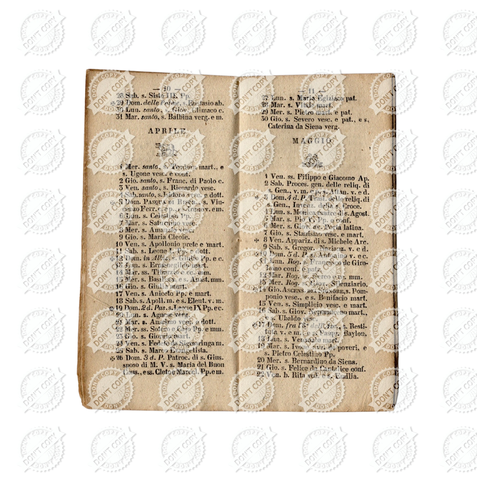 Antique Italian Calendar 1863 Almanac Booklet Stamperia dell'Iride Naples Book - Image 7