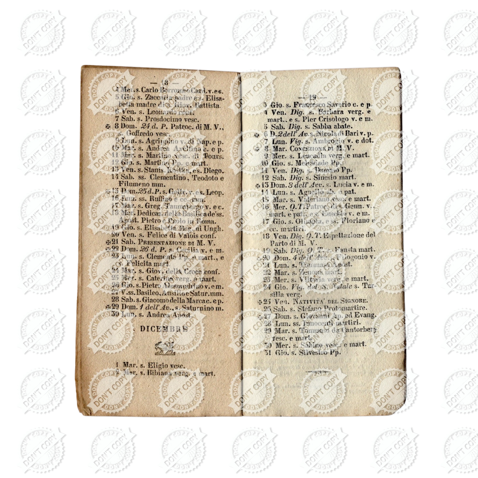 Antique Italian Calendar 1863 Almanac Booklet Stamperia dell'Iride Naples Book - Image 11