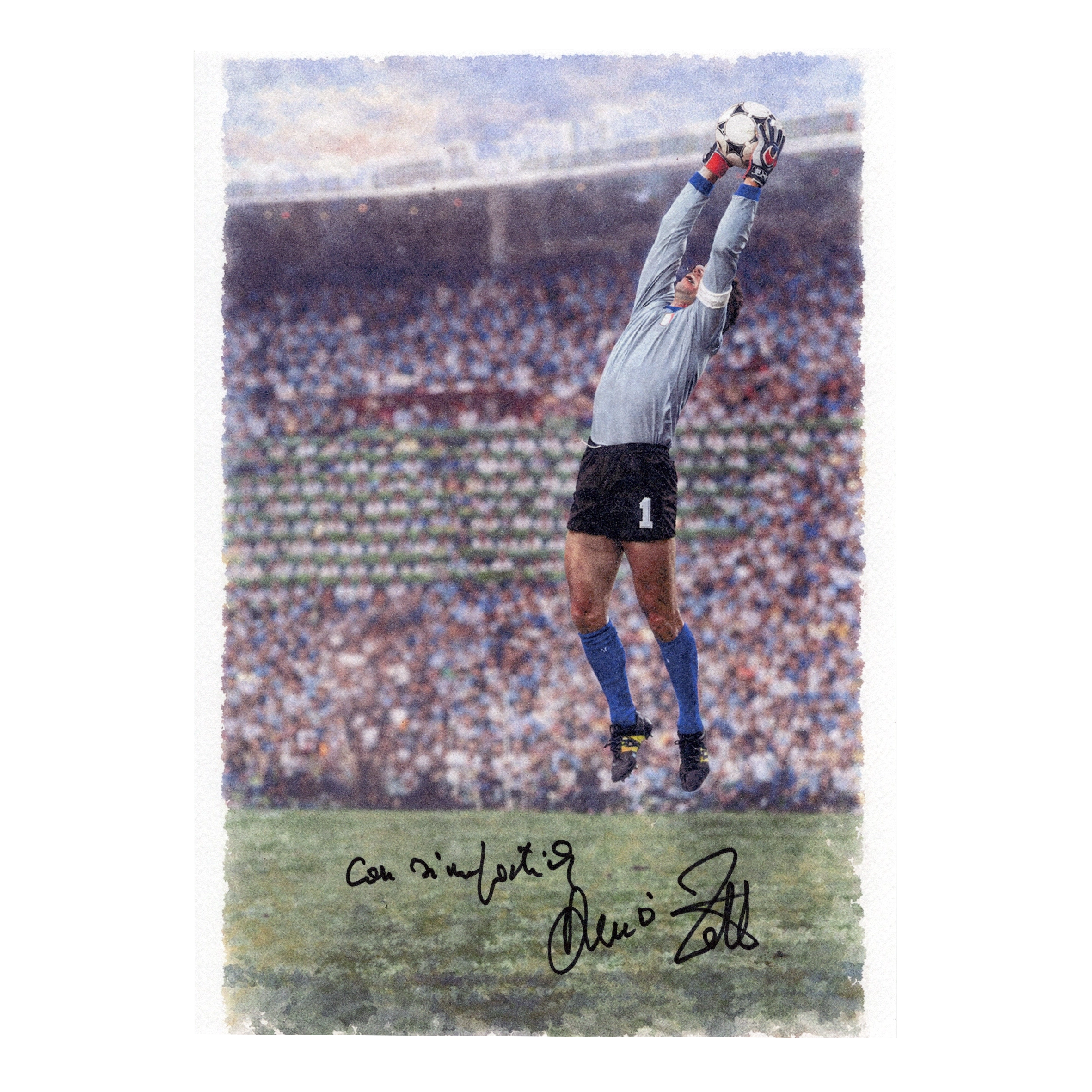 Dino Zoff – Signed Printed Artwork – Italian National Football Team World Cup 82