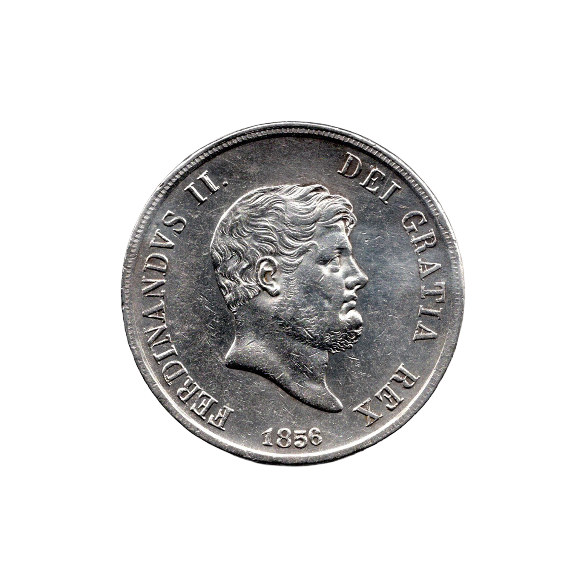 1856 Ferdinand II Silver 120 Grana – Kingdom of the Two Sicilies Coin - Image 2