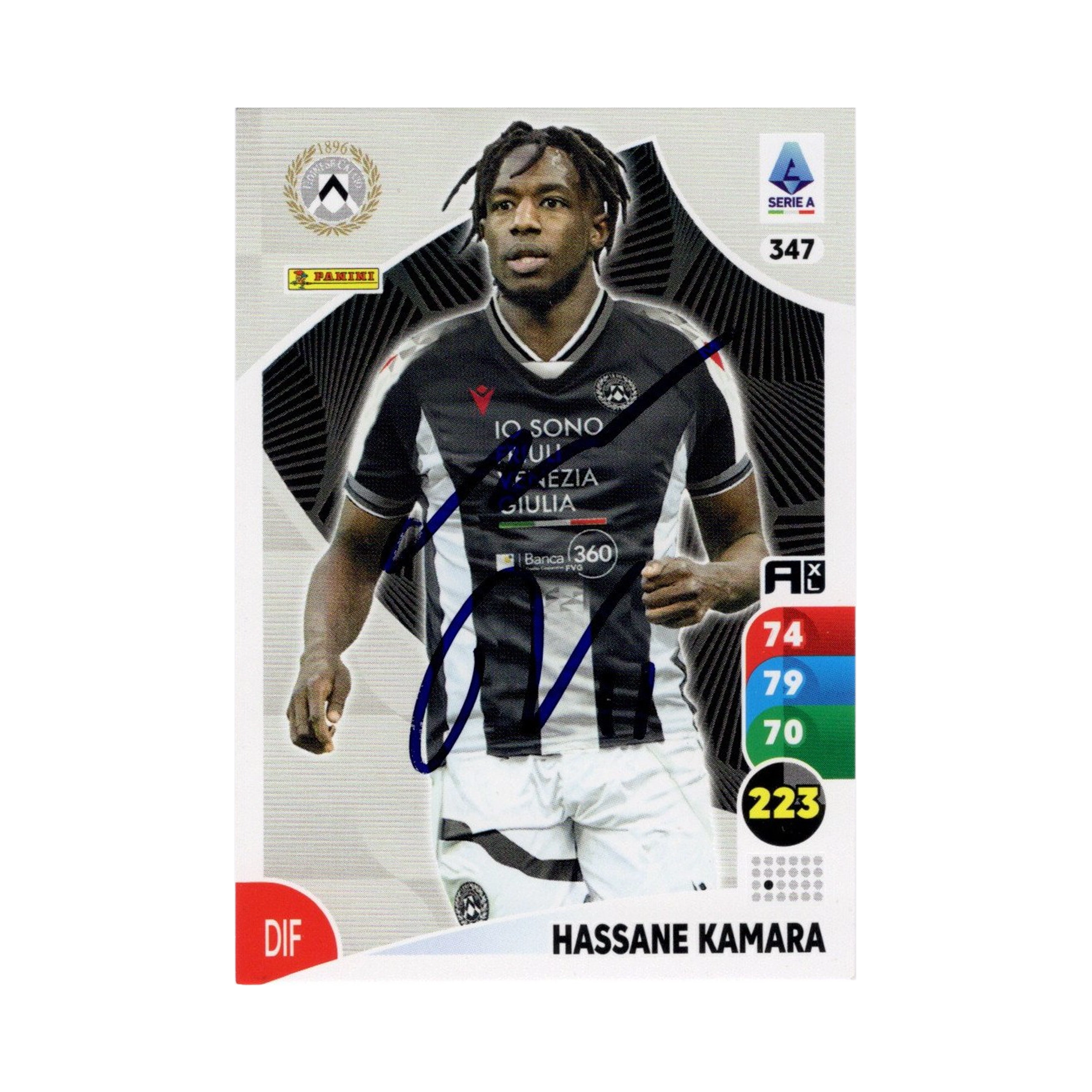 Hassane Kamara - Signed Card - Panini 2025-26 Adrenalyn Numbered 347 (Udinese)