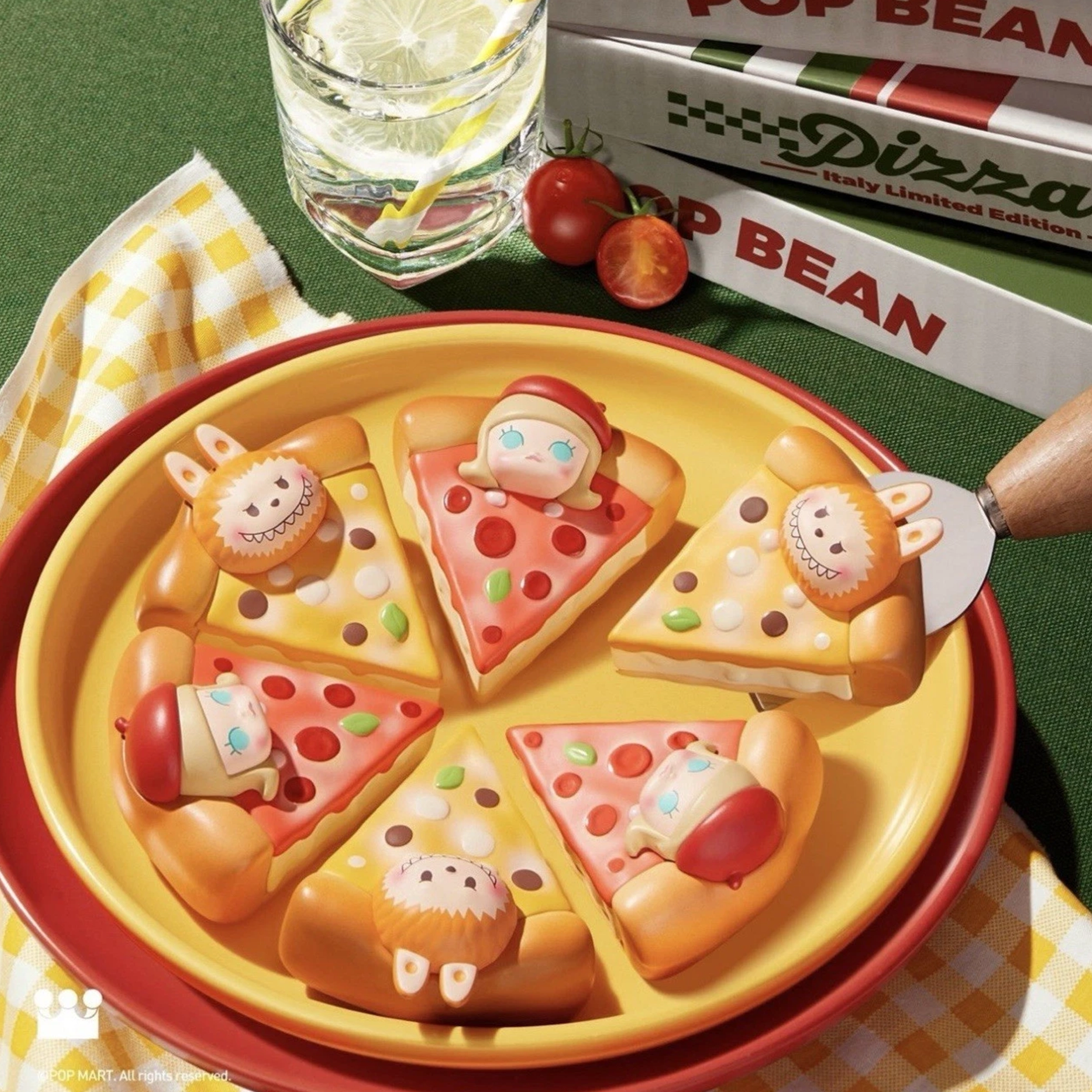 Original Pop Mart LABUBU Pop Bean Pizza Set Italy Limited Edition (6pcs)