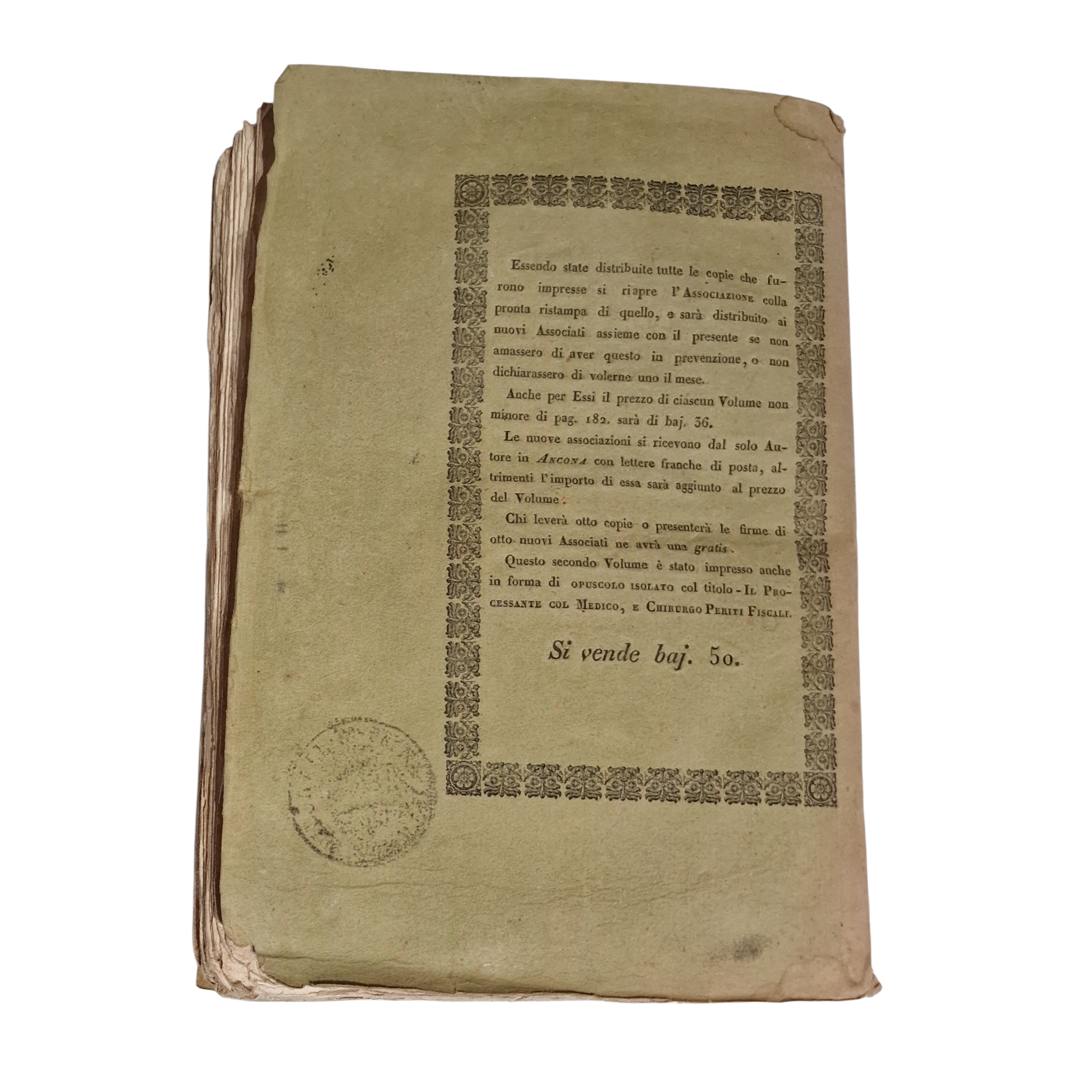 Authentic 1834 Italian Criminal Law Book Il Processante Volume II Martini Loreto - Image 12