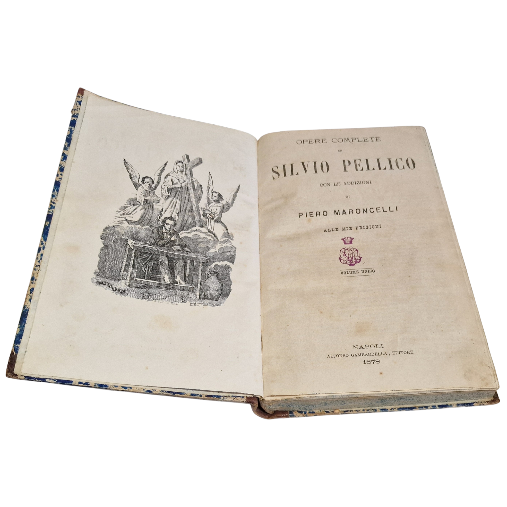 Antique 1878 Italian Book Silvio Pellico Complete Works Risorgimento Library Volume - Image 2