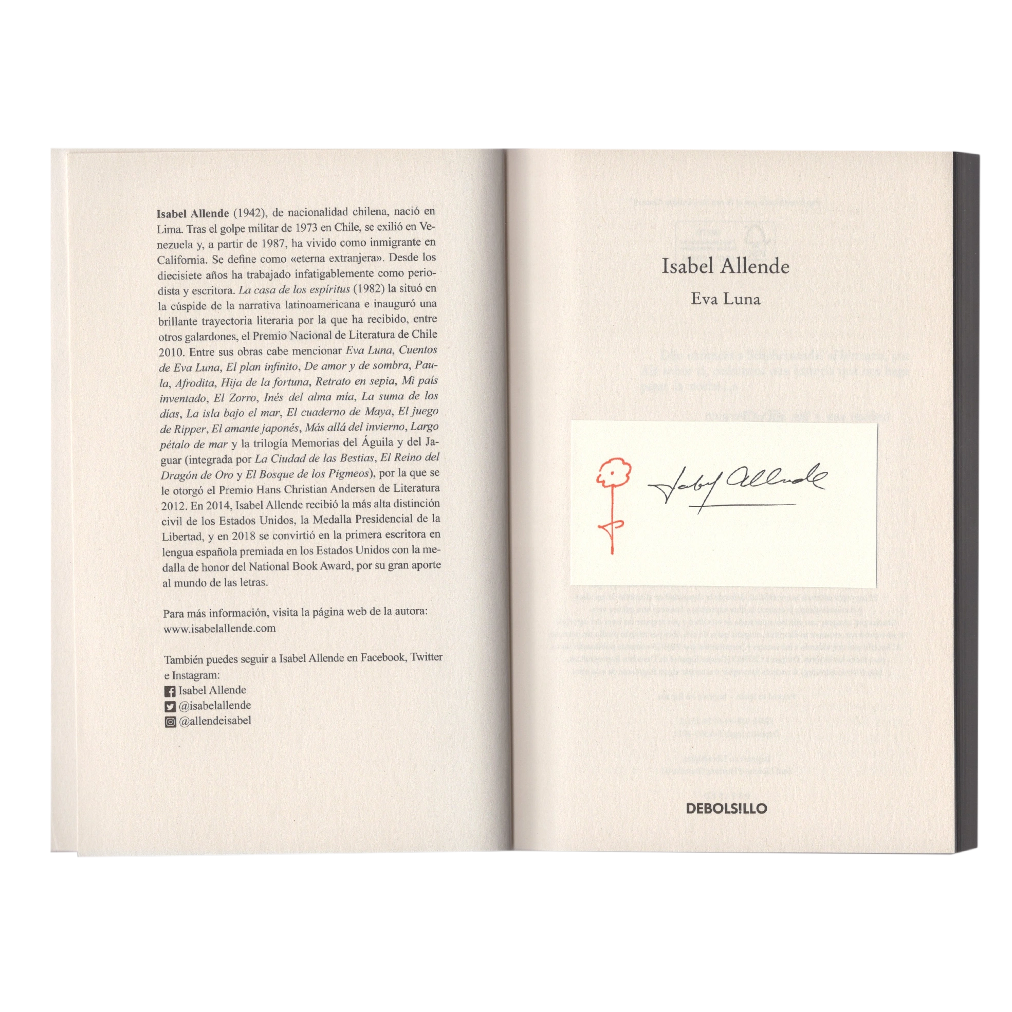 Isabel Allende - Signed Book - Eva Luna (Spanish Edition) - Image 2