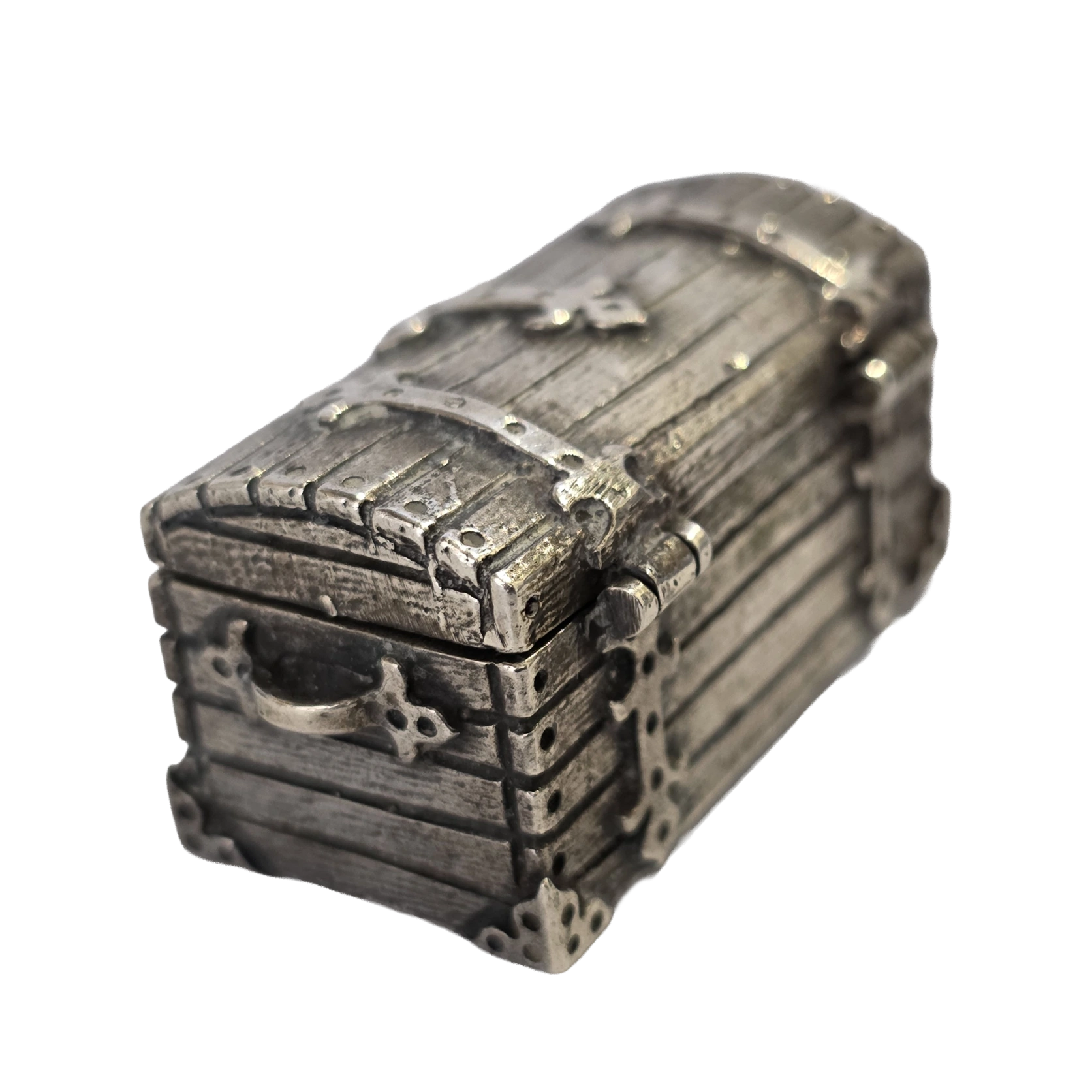 800 Silver Miniature Treasure Chest Medieval Casket 44g - Image 2