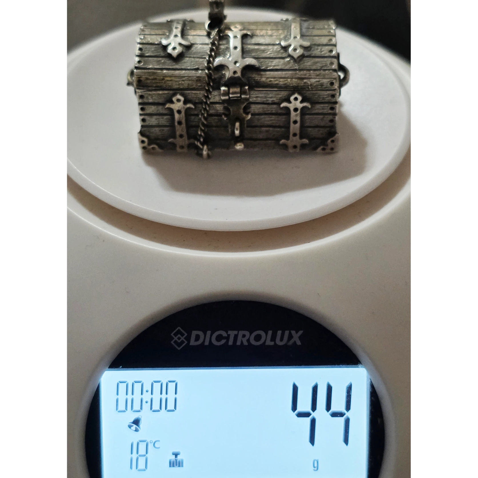 800 Silver Miniature Treasure Chest Medieval Casket 44g - Image 6