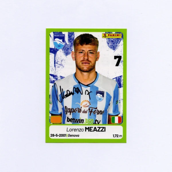 Lorenzo Meazzi – Autographed Soccer Sticker Card – Pescara Calcio Serie ...