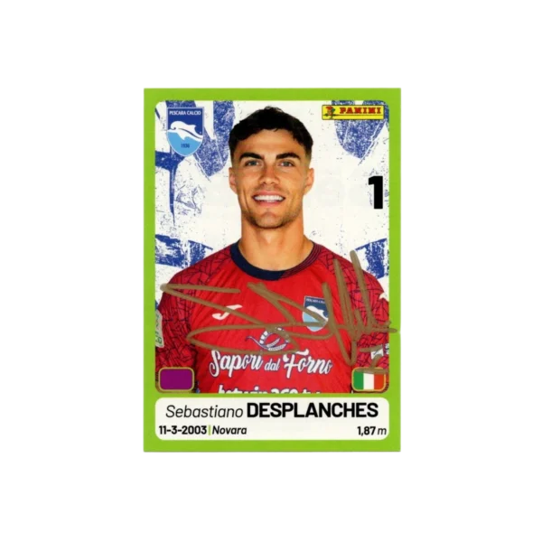 Sebastiano Desplanches – Autographed Soccer Sticker Card – Pescara ...