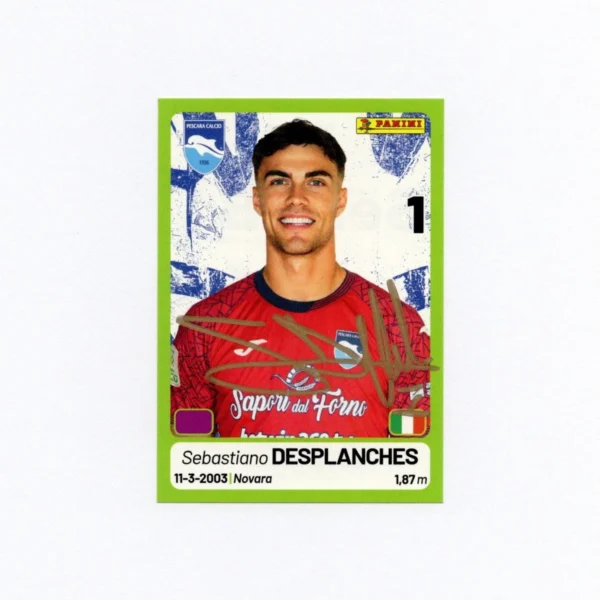Sebastiano Desplanches – Autographed Soccer Sticker Card – Pescara ...