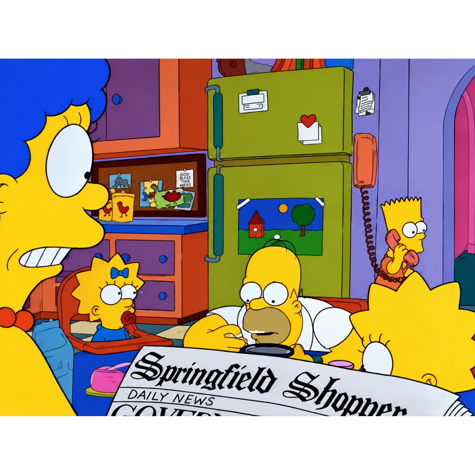 The Simpsons Original Production Cel Setup – Homer & Lisa – Season 2 Episode - Image 2