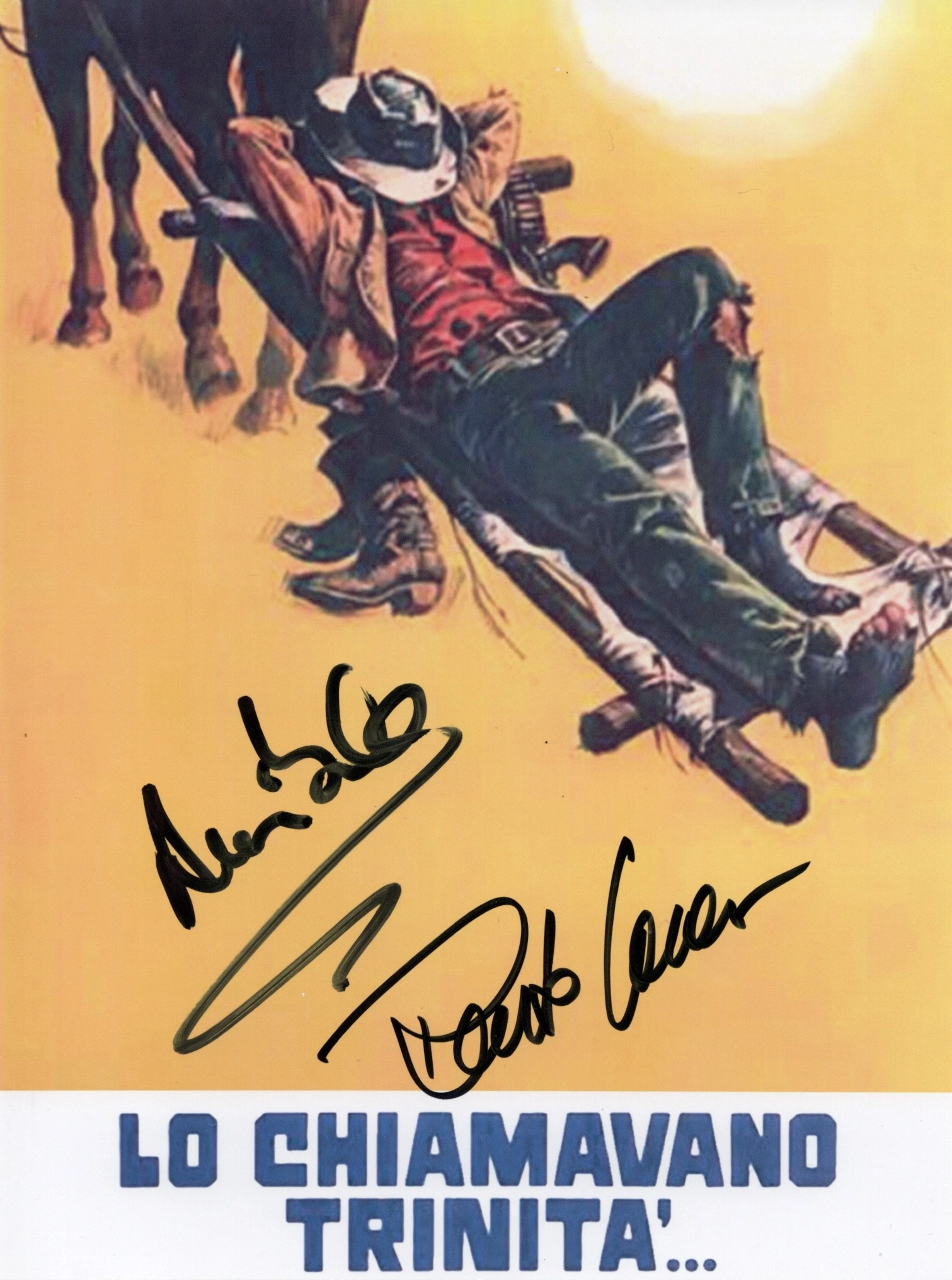 Annibale Giannarelli & Renato Casaro Signed Photo – Lo chiamavano Trinità – Dual Autograph