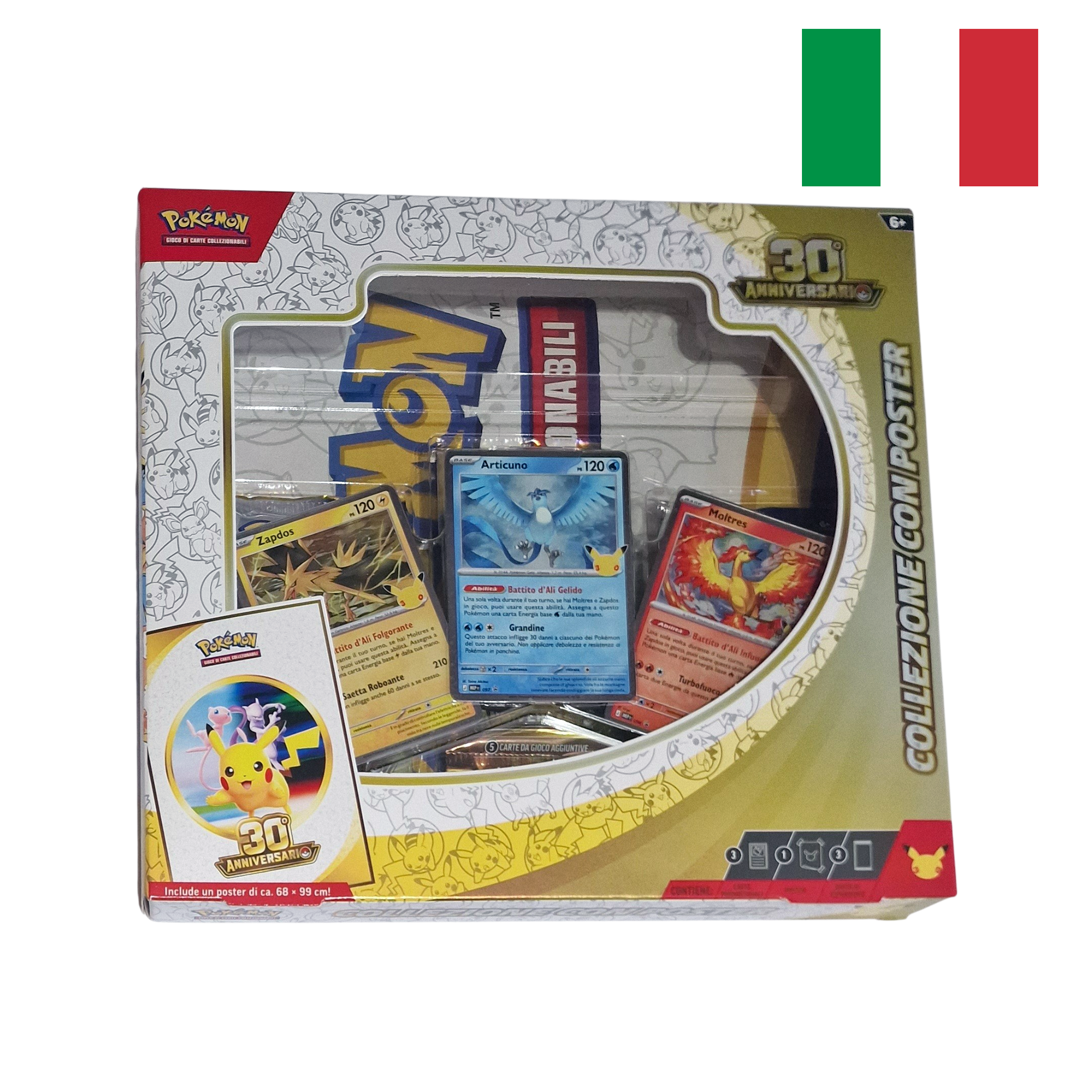Pokémon TCG 30th Anniversary Poster Collection – Articuno Zapdos Moltres – Italian Edition – Factory Sealed - Image 2