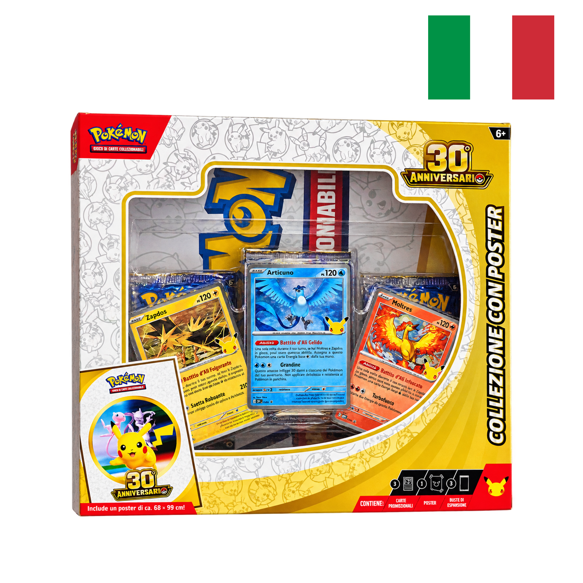 Pokémon TCG 30th Anniversary Poster Collection – Legendary Birds – Italian Edition Sealed