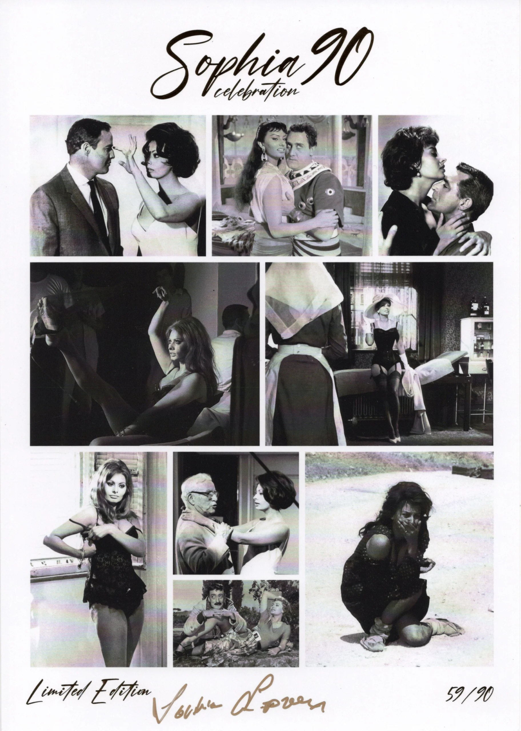 Sophia Loren Signed Cinema Celebration Print Limited to 90 Gold Autograph 59/90