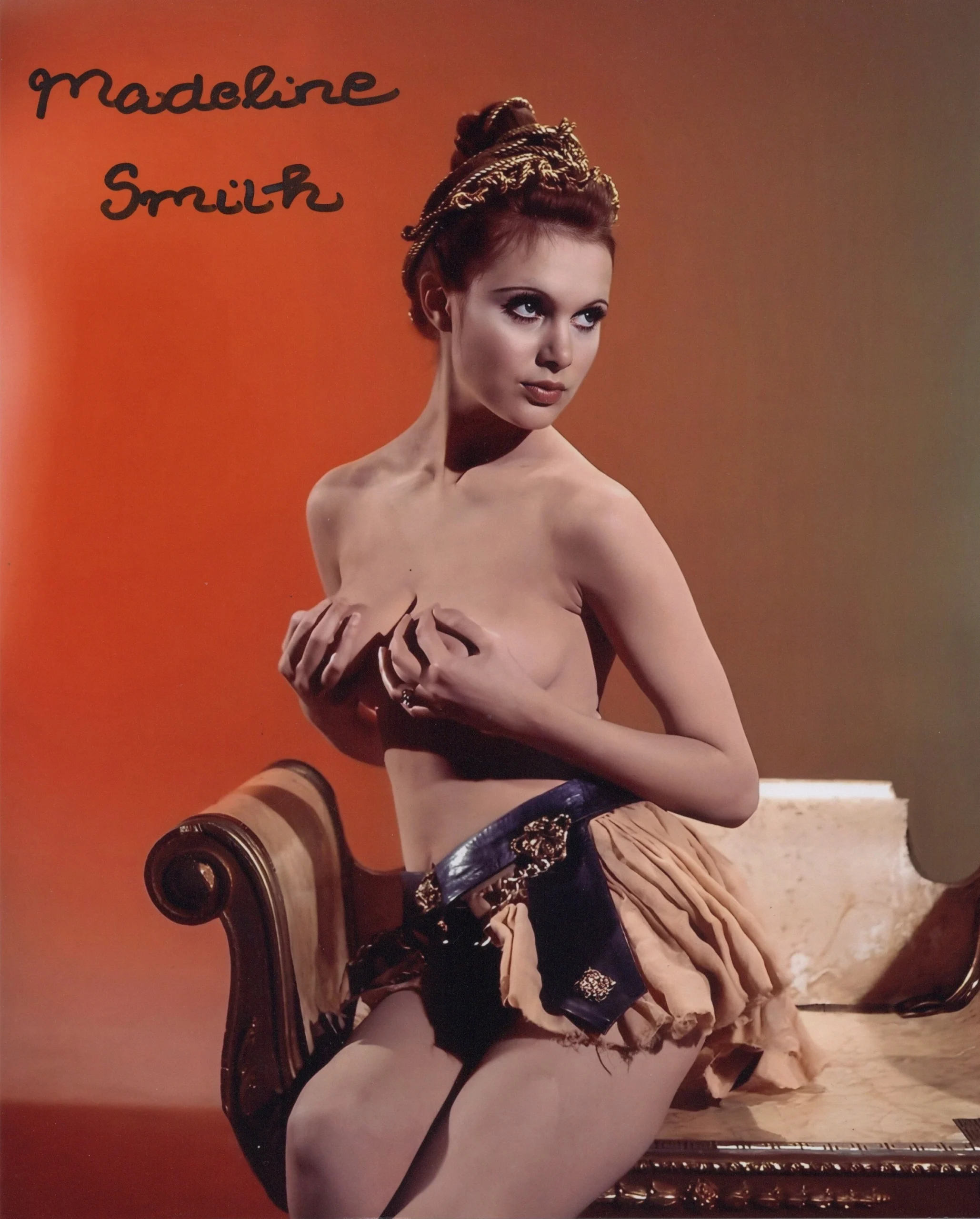Madeline Smith Signed Sexy Topless Photo – Up Pompeii (1971)