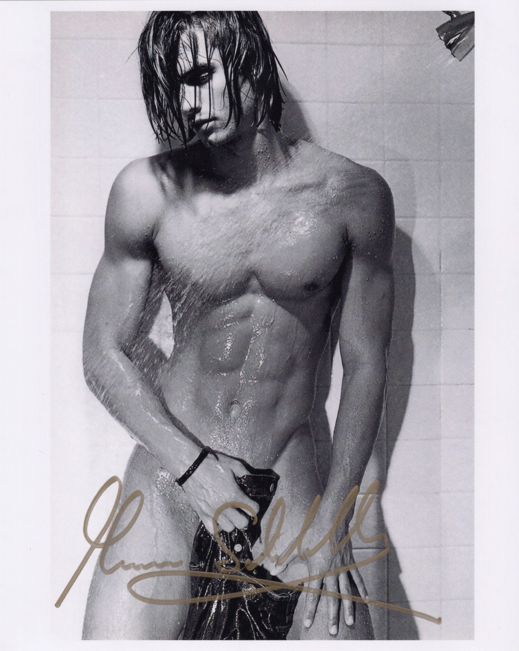 Marcus Schenkenberg โ Signed Photo โ Sensual Shower Portrait