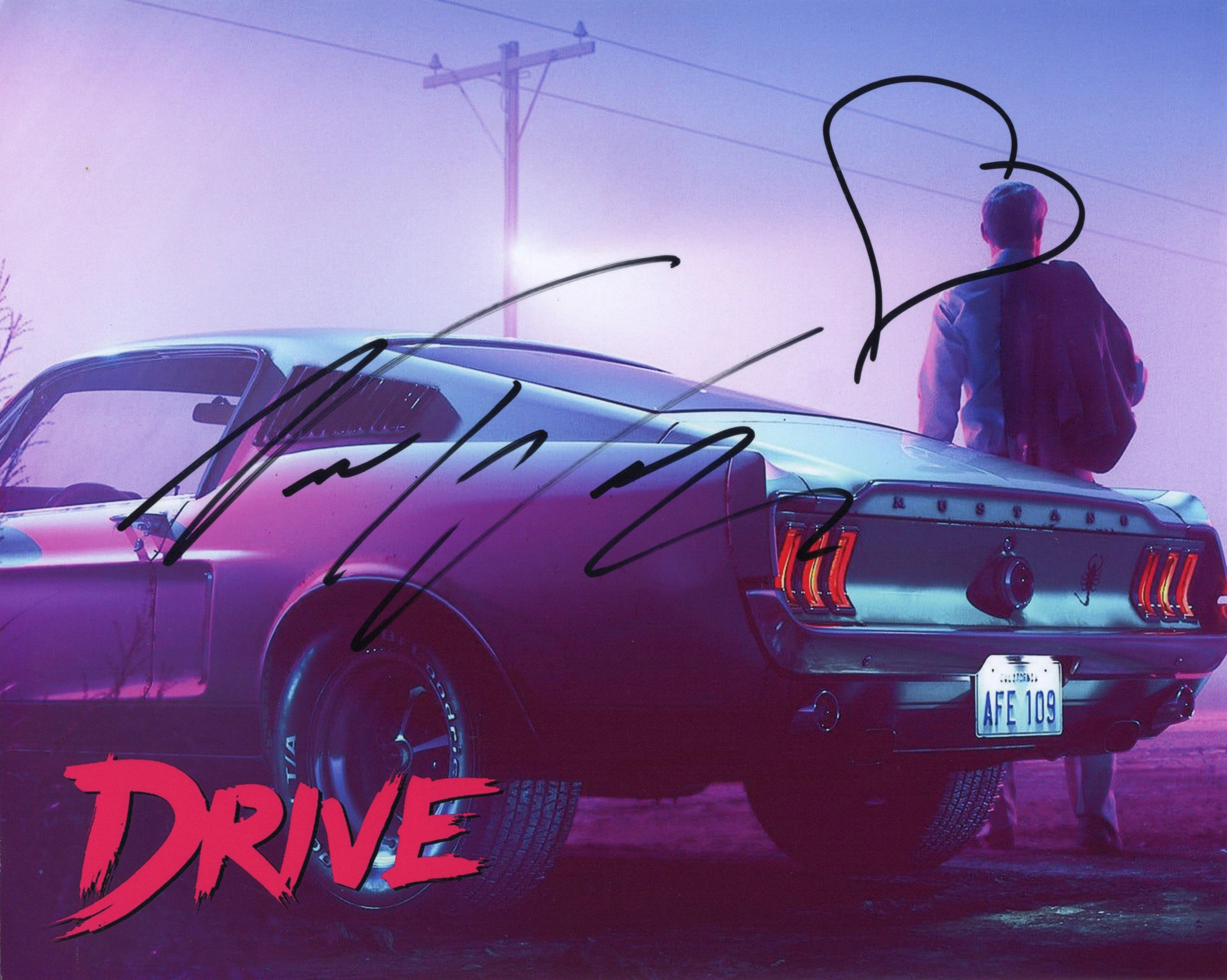 Nicolas Winding Refn Hand-Signed Movie Photo - Drive (2011) - Iconic Mustang Scene